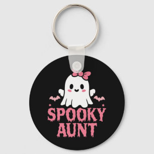 Spooky Tante Familie Niedlich Pink White Geist Boo Schlüsselanhänger