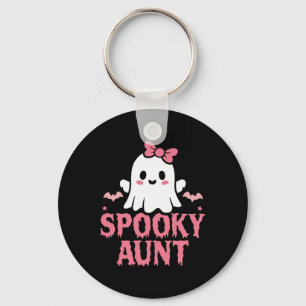 Spooky Tante Familie Niedlich Pink White Geist Boo Schlüsselanhänger