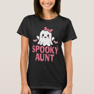 Spooky Tante Familie Niedlich Pink White Geist Boo T-Shirt