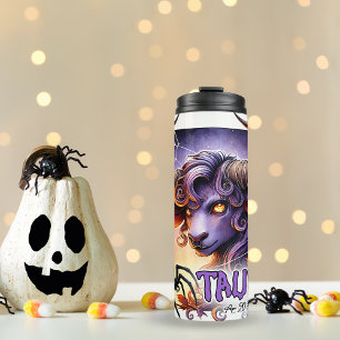 Spooky Taurus Zodiac Halloween Geburtstagsgeschenk Thermosbecher