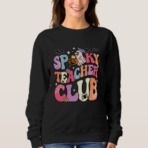 Spooky Teacher Club Spooky Season Ghost Groovy Hal Sweatshirt
