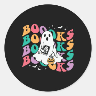 Spooky Teacher Halloween Kostüm für Buchliebhaber Runder Aufkleber