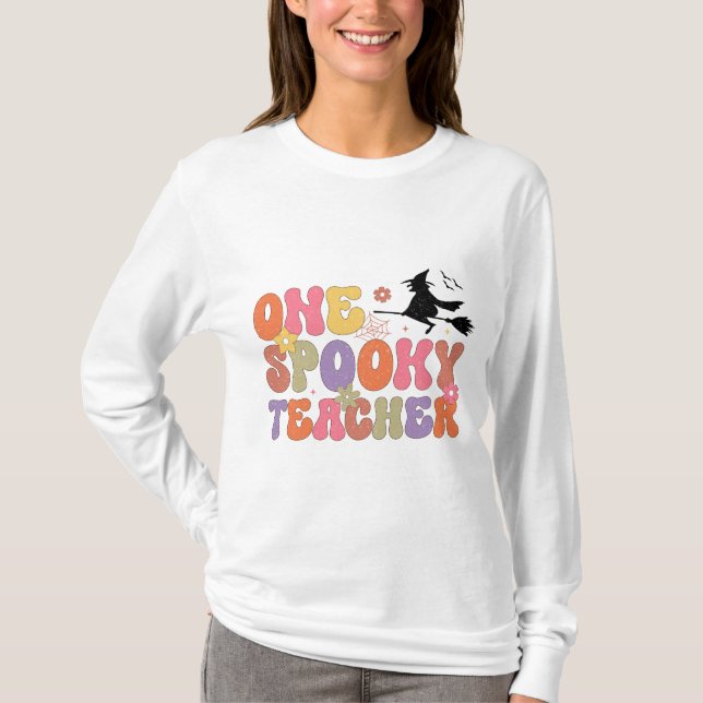Spooky Teacher Halloween Long Sleeve T-Shirt (Vorderseite)