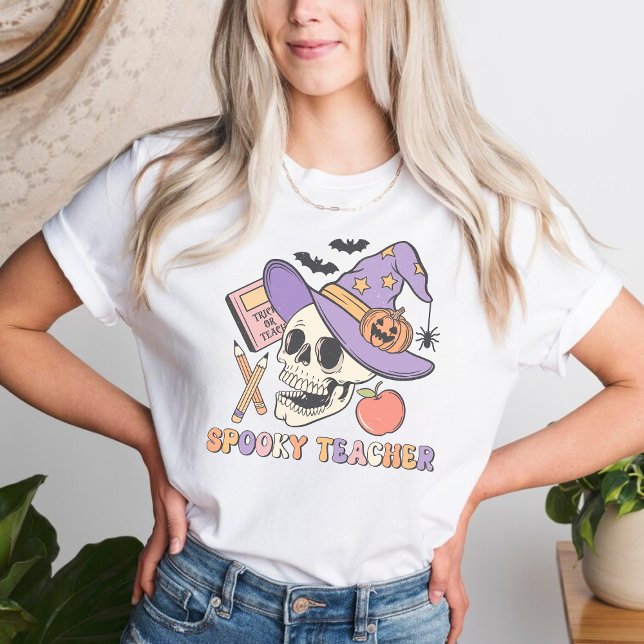 Spooky Teacher Halloween-Shirt T-Shirt (Spooky Teacher Halloween Shirt, Halloween Costume, Teacher Halloween Top)