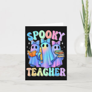 Spooky Teacher Pastel Galaxy Ghost Halloween Trick Karte