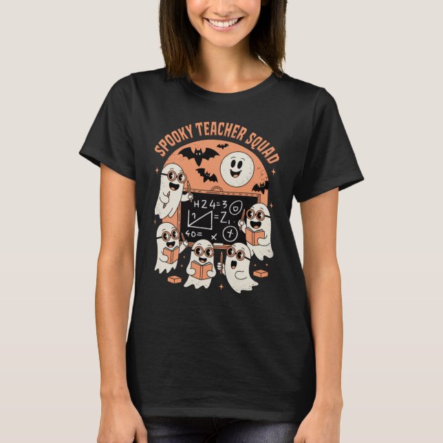 Spooky Teacher Squad Halloween-Klassengeister T-Shirt (Vorderseite)