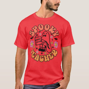Spooky Teacher Trick oder lehren Groovy Halloween T-Shirt