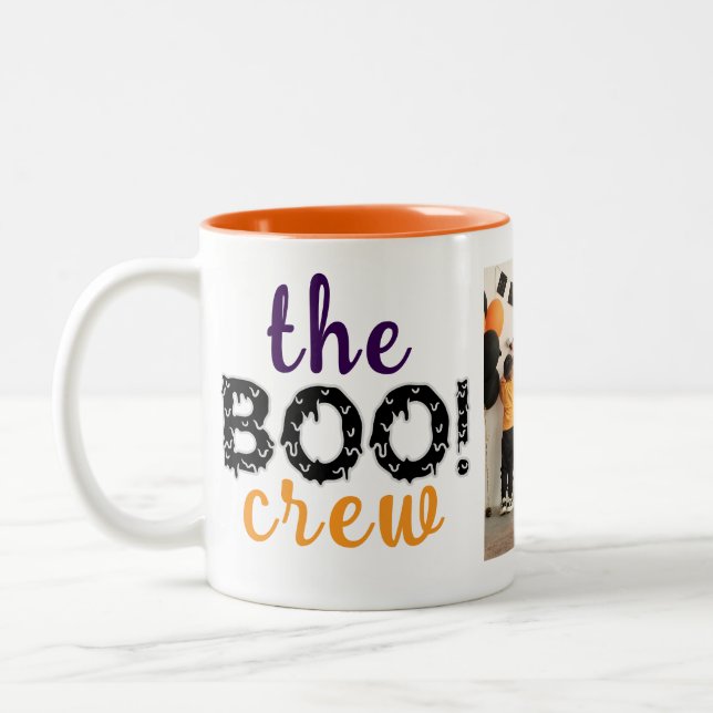 Spooky The Boo Crew Halloween Familie Foto Zweifarbige Tasse (Links)
