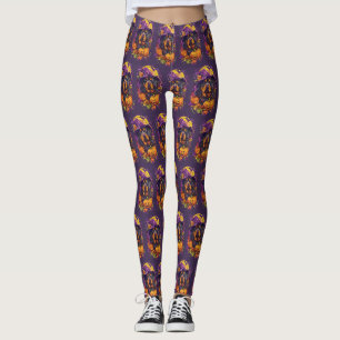 Spooky Tibetan Mastiff Dog Halloween Hexenkürbis Leggings