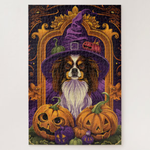 Spooky Tibetan Spaniel Hund Halloween Hexenkürbis Puzzle