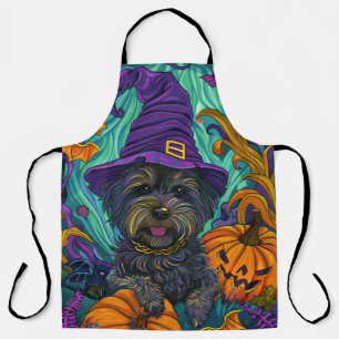 Spooky Tibetan Terrier Dog Halloween Hexenkürbis Schürze