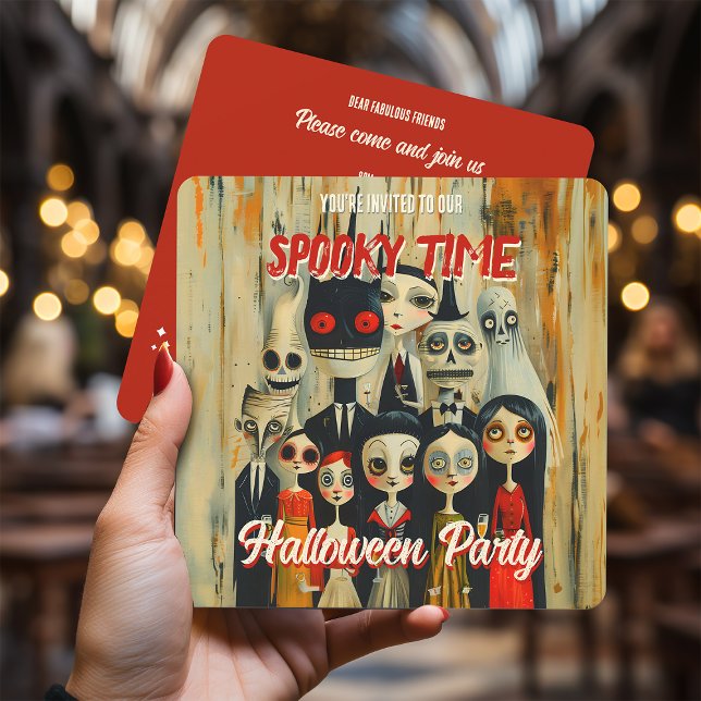 Spooky Time Creepy Vintage Halloween Einladung (Von Creator hochgeladen)