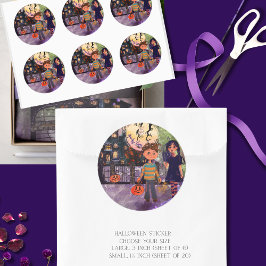 Spooky Time Monster Kids Halloween Runder Aufkleber