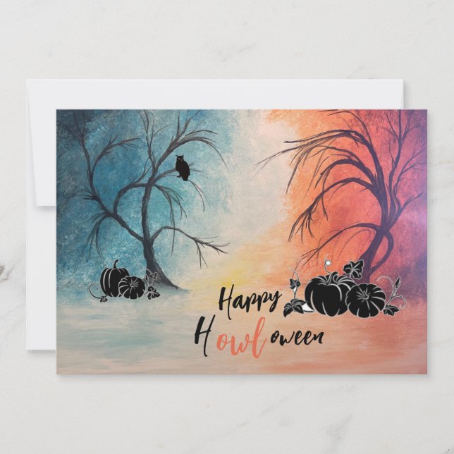 Spooky Trees Flat Note Card Dankeskarte (Vorderseite)