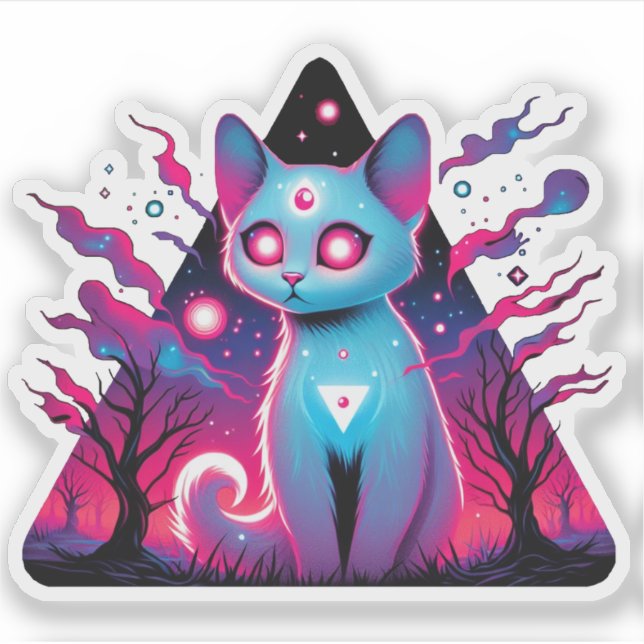 Spooky Triangle Cat Aufkleber (Vorderseite)