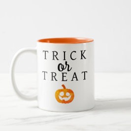 Spooky Trick oder Jack-o'-Laterne Halloween behand Zweifarbige Tasse