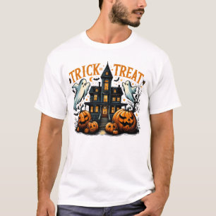 Spooky Trick oder Leckerei in einem alten Haus T-Shirt
