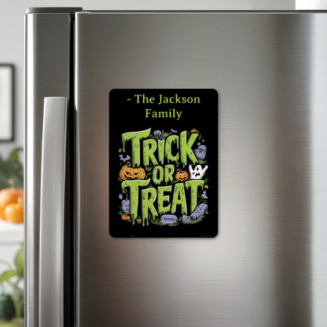 Spooky Trick oder Treat Slime Halloween Magnetkarte (Von Creator hochgeladen)