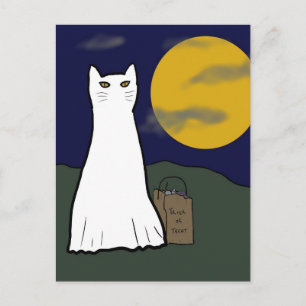 Spooky Trick oder Treten Kitty Postcard Postkarte