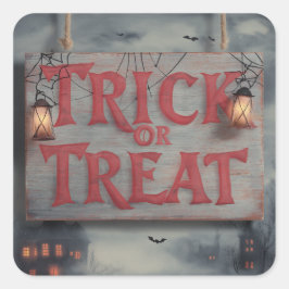 Spooky Trick oder Tretkleber Quadratischer Aufkleber