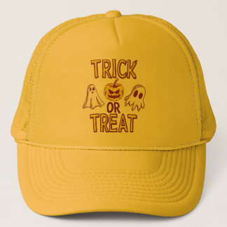Spooky Trick or Treat Halloween - ghosts & pumpkin Truckerkappe