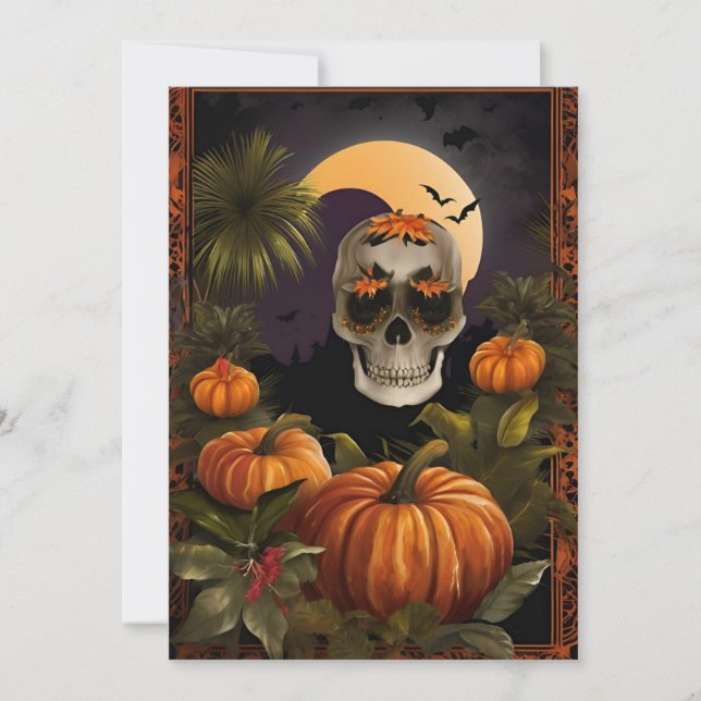 Spooky Tropical Halloween - Tag der Toten Karte (Vorderseite)