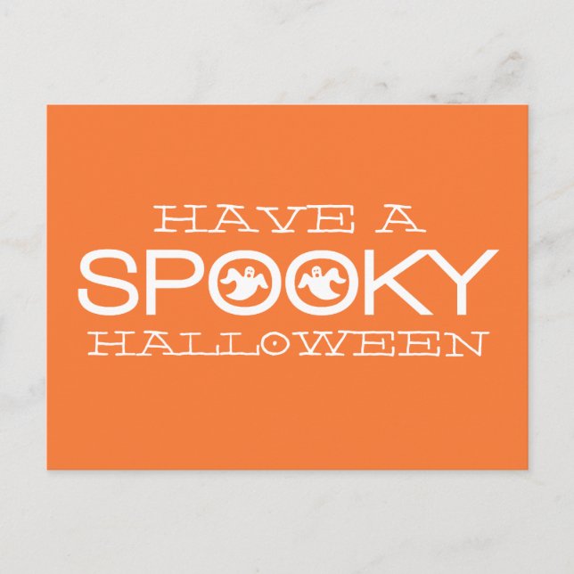 Spooky Typografie Halloween Postcard Postkarte (Vorderseite)