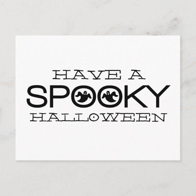 Spooky Typografie Halloween Postcard Postkarte (Vorderseite)