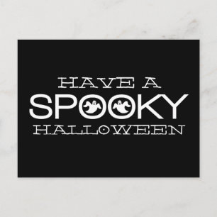 Spooky Typografie Halloween Postcard Postkarte