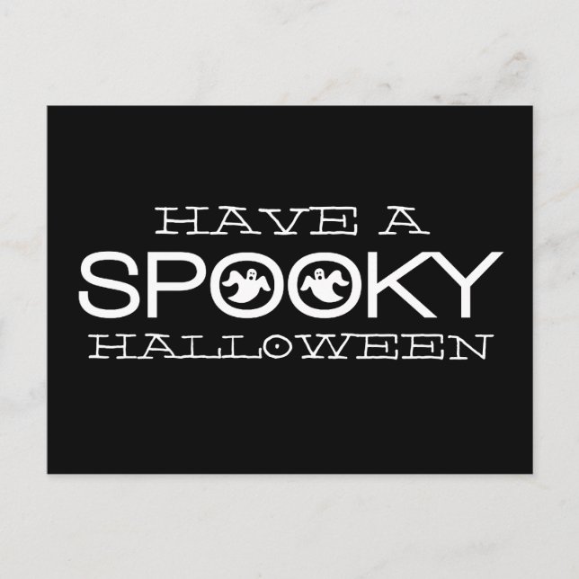 Spooky Typografie Halloween Postcard Postkarte (Vorderseite)