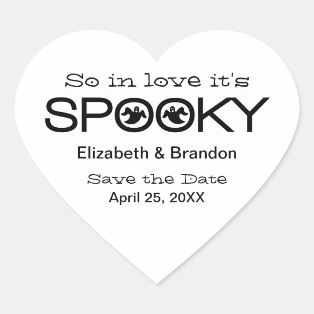 Spooky Typografie Halloween Save the Date Stickers (Vorderseite)