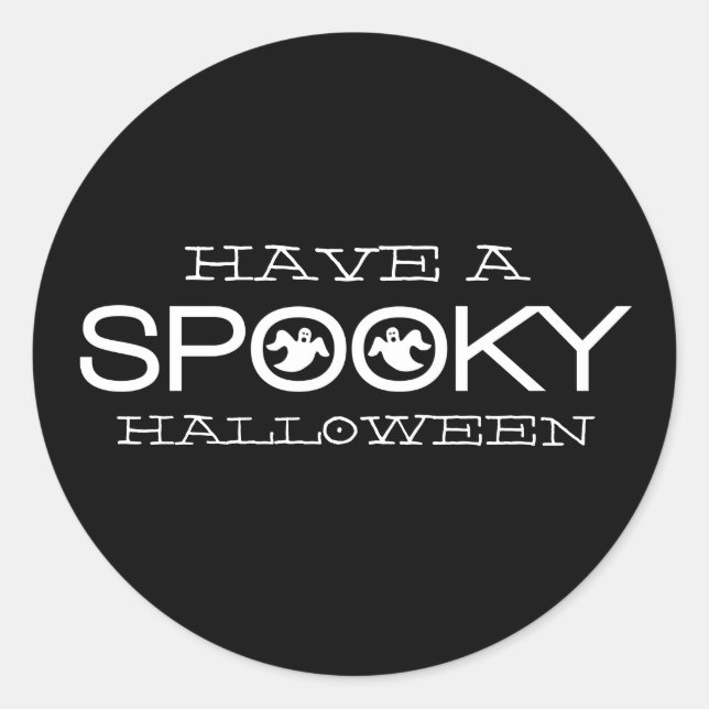 Spooky Typografie Halloween Stickers (Vorderseite)