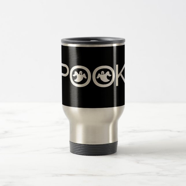 Spooky Typografie Halloween-Tasse Reisebecher (Mittel)