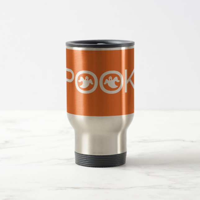 Spooky Typografie Halloween-Tasse Reisebecher (Mittel)