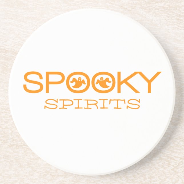 Spooky Typografie Halloween-Untersetzer Getränkeuntersetzer (Vorne)