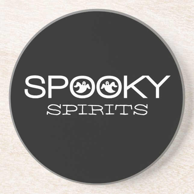Spooky Typografie Halloween-Untersetzer Untersetzer (Vorne)