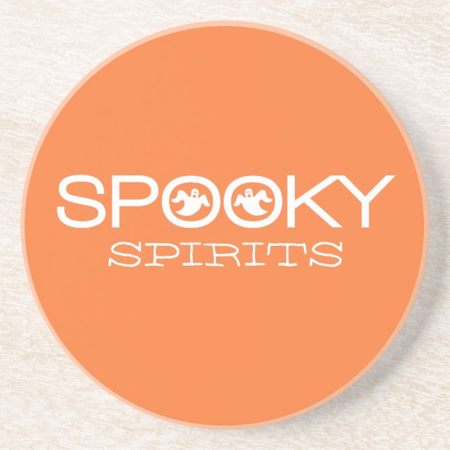 Spooky Typografie Halloween-Untersetzer Untersetzer (Vorne)