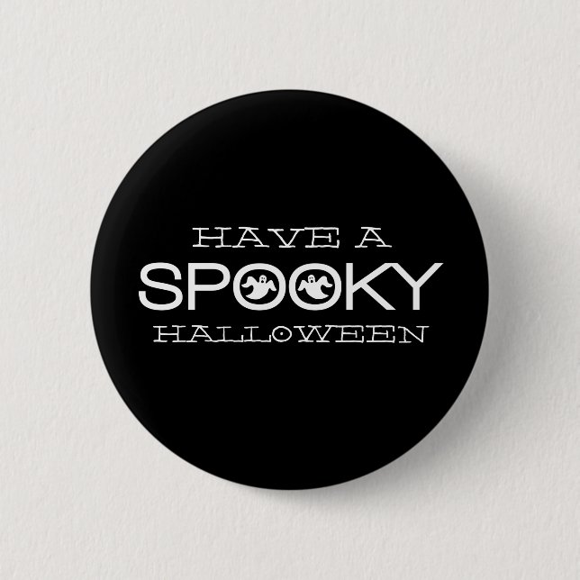 Spooky Typografy Halloween Button (Vorderseite)