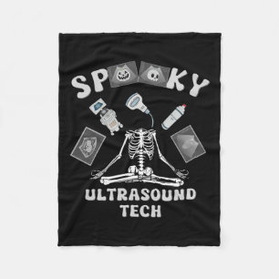 Spooky Ultrasound Tech Skeleton Halloween Kostüm Fleecedecke