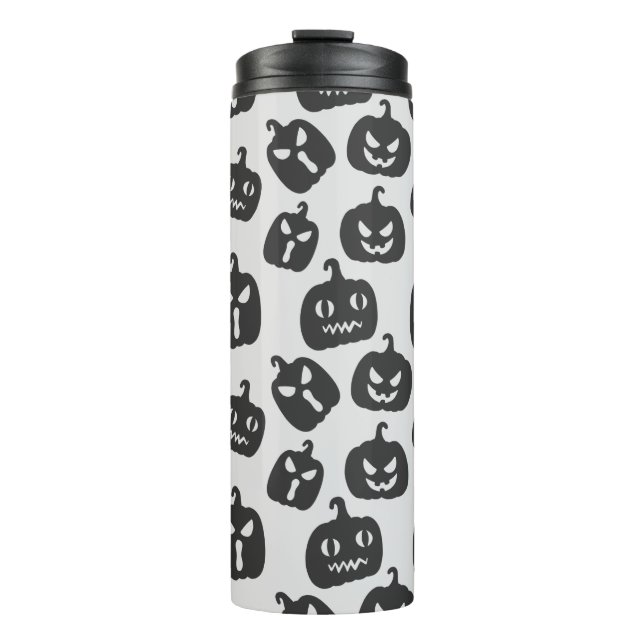Spooky und Lächeln Pumpkin Thermal Tumbler Thermosbecher (Vorderseite)