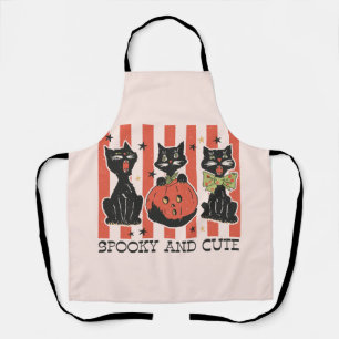 Spooky und Niedlich - Schwarze Katze und Kürbis Schürze