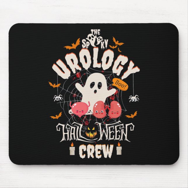 Spooky Urologie Halloween Crew Niedlich Ghost Nurs Mousepad (Vorne)