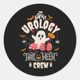 Spooky Urologie Halloween Crew Niedlich Ghost Nurs Runder Aufkleber