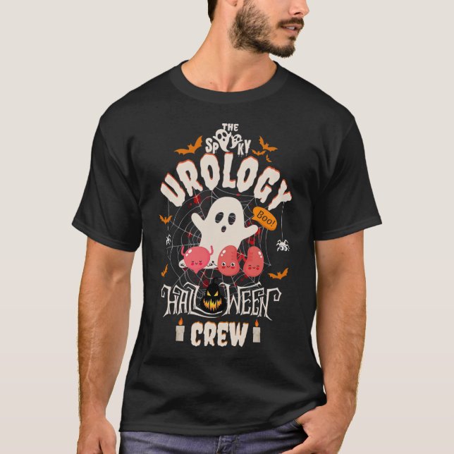 Spooky Urologie Halloween Crew Niedlich Ghost Nurs T-Shirt (Vorderseite)