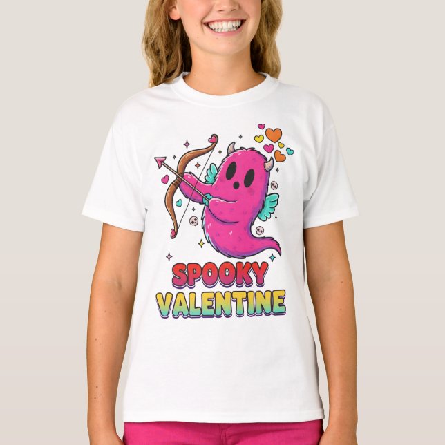 Spooky Valentine Cupid Ghost Shirt (Vorderseite)