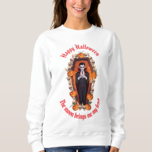 🎃 Spooky Vampire Halloween White Sweatshirt 🧛 ‍ 