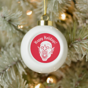 Spooky Vampire Horror Dracula Keramik Kugel-Ornament