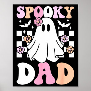 Spooky Vater Halloween Ghost Kostüm Retro Groovy Poster