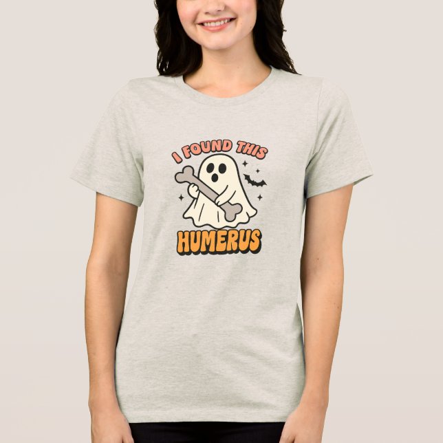 Spooky Vater Joke Shirt - Gespenst mit Bone Funny  (Vorderseite)