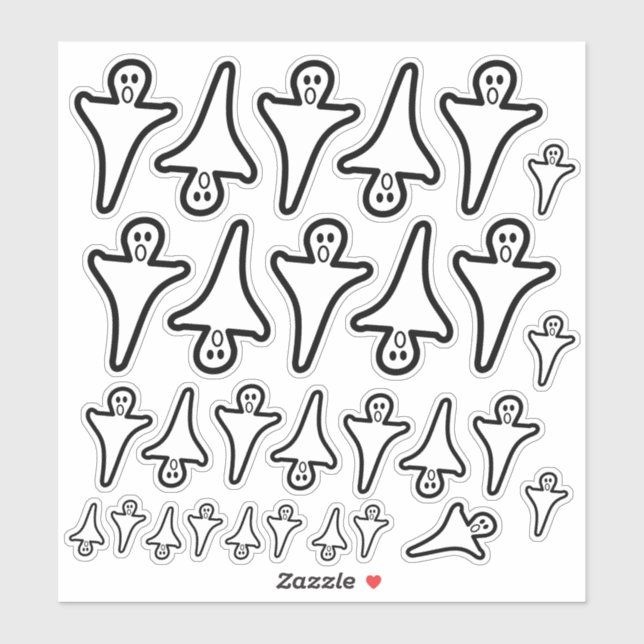 Spooky Verschiedene Halloween-Geisterklammer Aufkleber (Blatt)